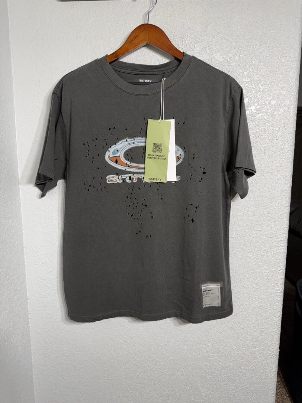 Satisfy x Oakley MothTech Running T-Shirt Aged Black Grey M